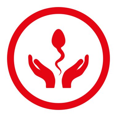Sperm bakım yuvarlak vektör simgesi