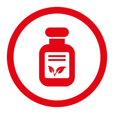 Doğal ilaçlar yuvarlak vektör simgesi