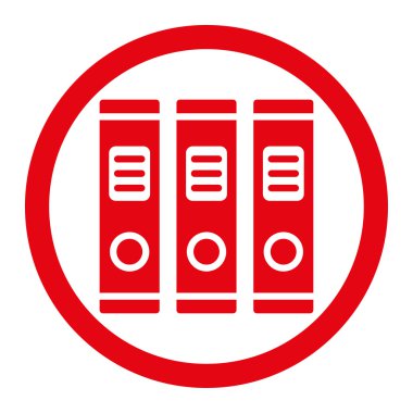 Office kitaplar yuvarlak vektör simgesi