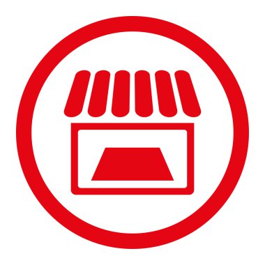 Dükkanı yuvarlak vektör simgesi