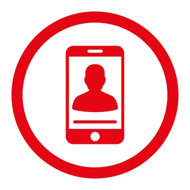 Mobil iletişim yuvarlak vektör simgesi
