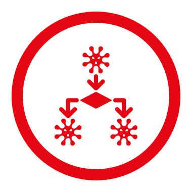 Virüs üreme yuvarlak vektör simgesi