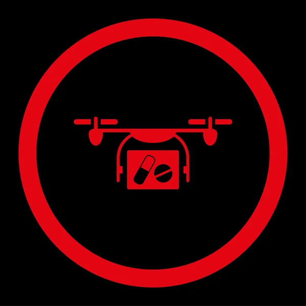 Medische Quadcopter afgeronde Vector Icon — Stockvector