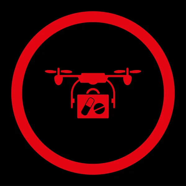 Medizinische Drohnenlieferung rundete Vektorsymbol ab — Stockvektor