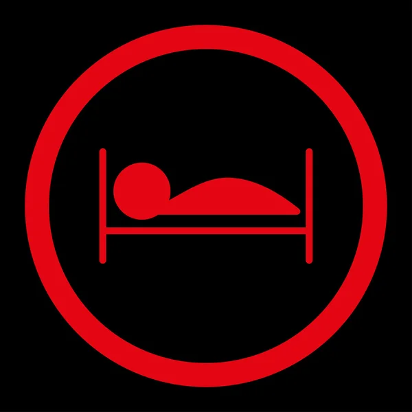 Ícone de vetor arredondado de cama de paciente — Vetor de Stock