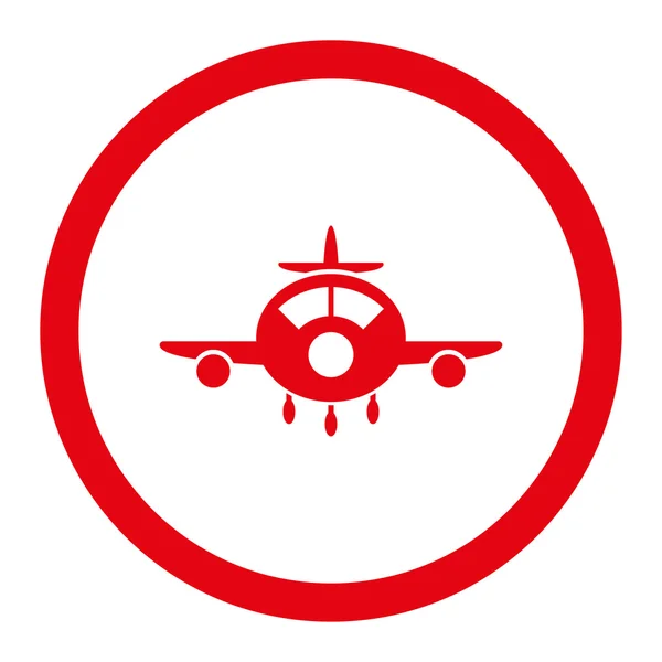 Ícone de vetor arredondado de aeronaves — Vetor de Stock