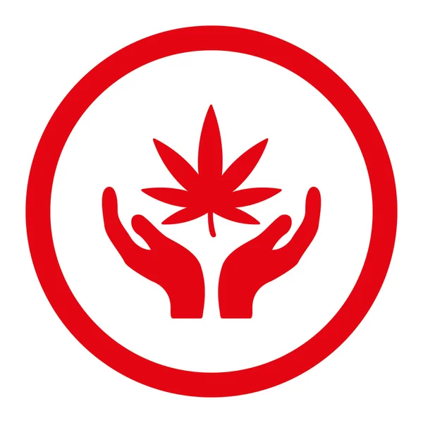 Icona vettoriale arrotondata della cura della cannabis — Vettoriale Stock