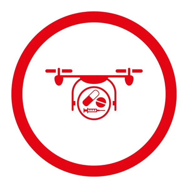 Icono vectorial redondeado Quadcopter de la medicación — Archivo Imágenes Vectoriales