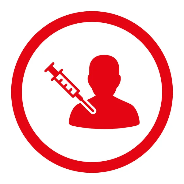 Beteg vakcinázási lekerekített Vector Icon — Stock Vector