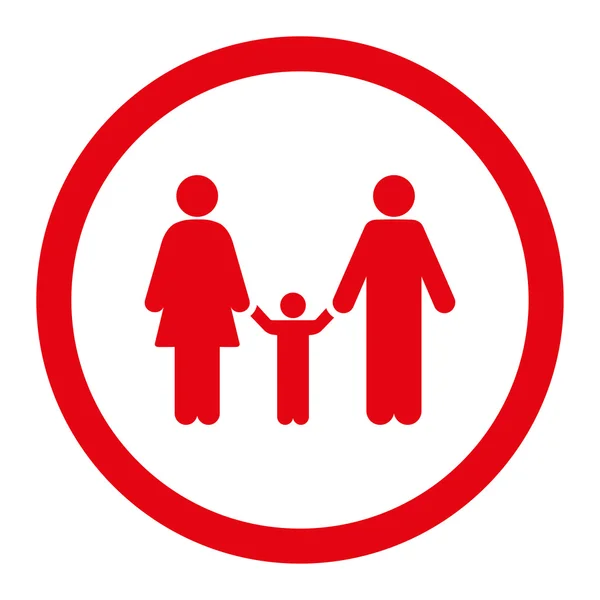 Parents And Child Rounded Vector Icon — Stock Vector