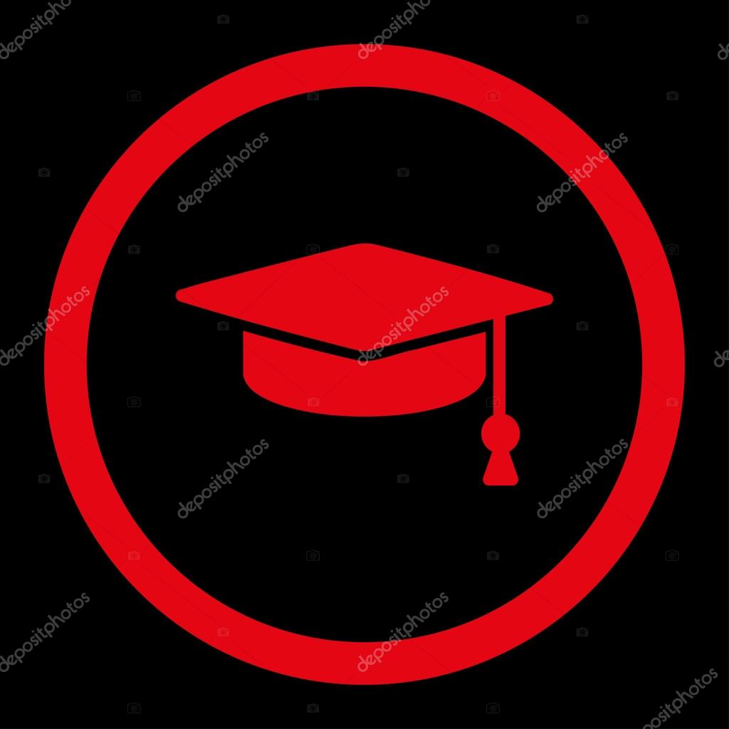 black and red icon cap