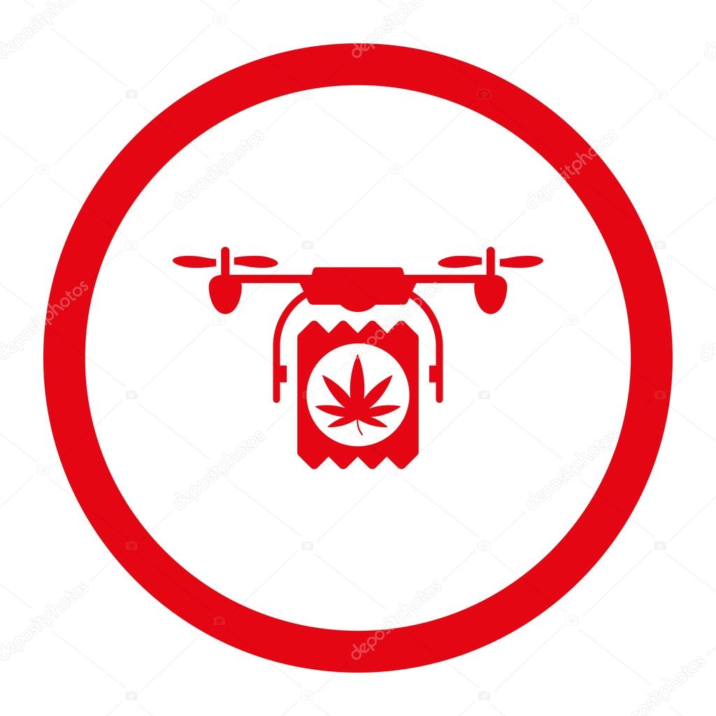 Drugs Drone Delivery Rounded Vector Icon