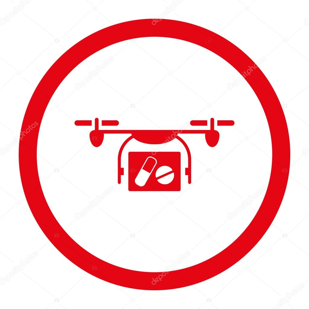 Medical Quadcopter Rounded Vector Icon