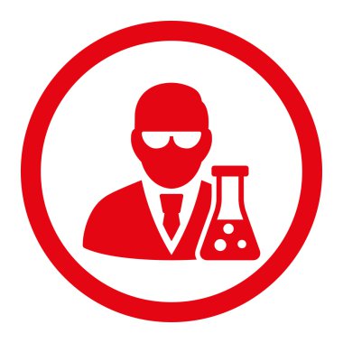 Flask yuvarlak Raster simgesi olan bilim adamı