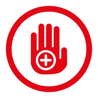 El tıbbi işaret yuvarlak Raster simgesi