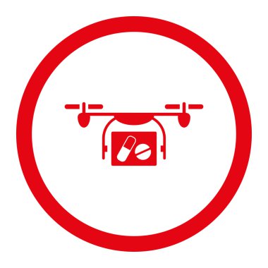 Tıbbi Quadcopter yuvarlak Raster simgesi