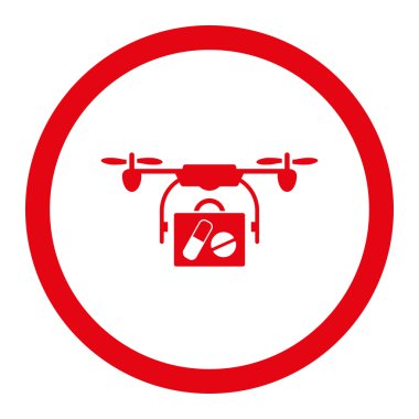Tıbbi dron sevk irsaliyesi yuvarlak Raster simgesi