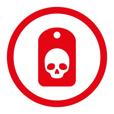 Kafatası etiket yuvarlak Raster simgesi