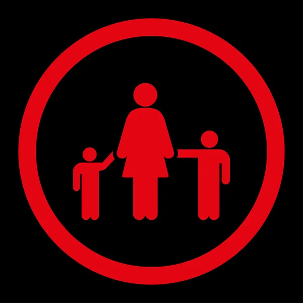 Moeder en kinderen afgeronde Raster-pictogram — Stockfoto
