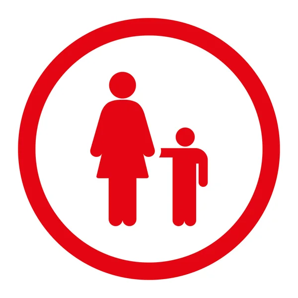 Moeder met zoon afgeronde Raster pictogram — Stockfoto