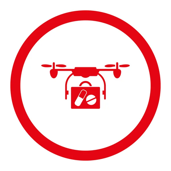 Drone médica da expedição Raster arredondados ícone — Fotografia de Stock