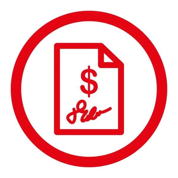 Signed Invoice Rounded Raster Icon — Stock Photo, Image