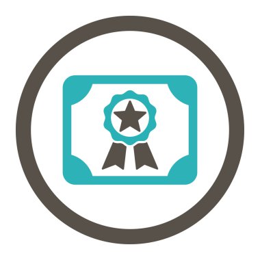 Ödülü Diploma yuvarlak Raster simgesi