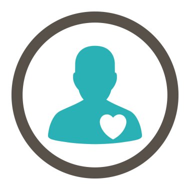 Kardiyoloji hasta yuvarlak Raster simgesi