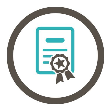 Onaylı Diploma yuvarlak Raster simgesi