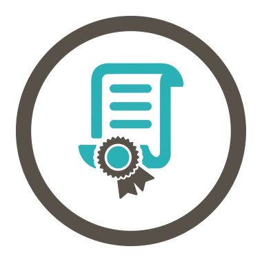 Sertifikalı kaydırma belge yuvarlak Raster simgesi