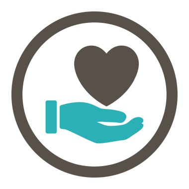 Kalp sadaka yuvarlak Raster simgesi