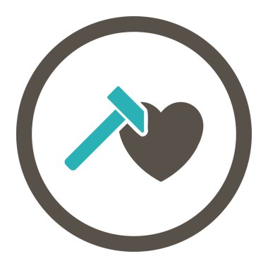 Kalp Hammer yuvarlak Raster simgesi