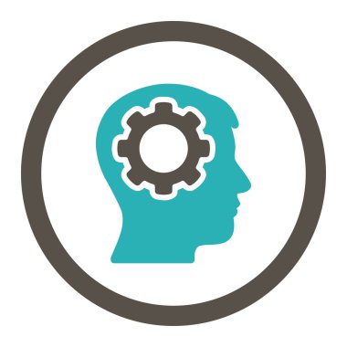 İnsan aklının yuvarlak Raster simgesi