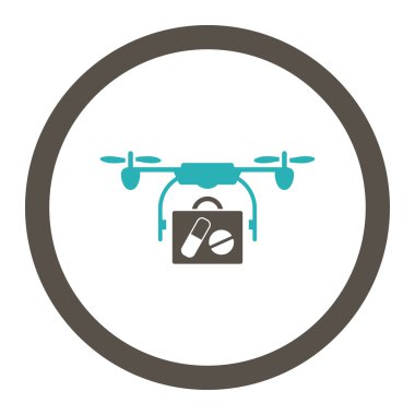 Tıbbi dron sevk irsaliyesi yuvarlak Raster simgesi