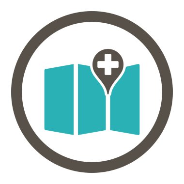 Tıbbi harita yuvarlak Raster simgesi