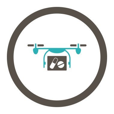 Tıbbi Quadcopter yuvarlak Raster simgesi