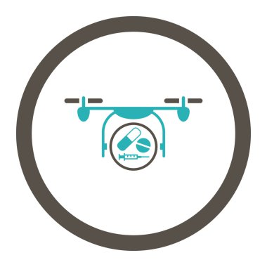İlaç Quadcopter yuvarlak Raster simgesi