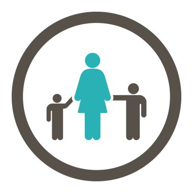 Anne ve çocuk yuvarlak Raster simgesi