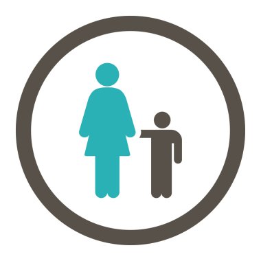 Anne ile oğlu yuvarlak Raster simgesi