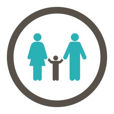 Anne ve çocuk yuvarlak Raster simgesi