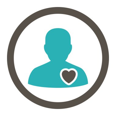 Hasta kalp yuvarlak Raster simgesi