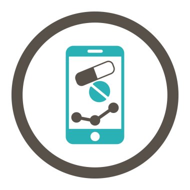 Eczane Online raporu Raster simgesi yuvarlak