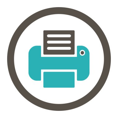 Yazdırma yuvarlak Raster simgesi