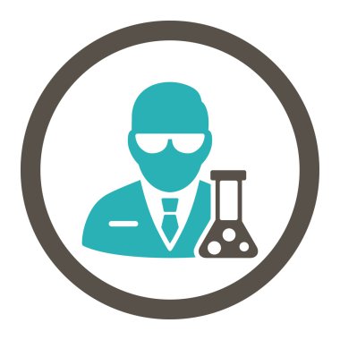 Bilim adamı yuvarlak Raster simgesi