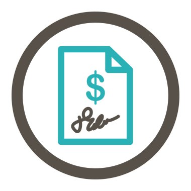 İmzalanmış fatura yuvarlak Raster simgesi