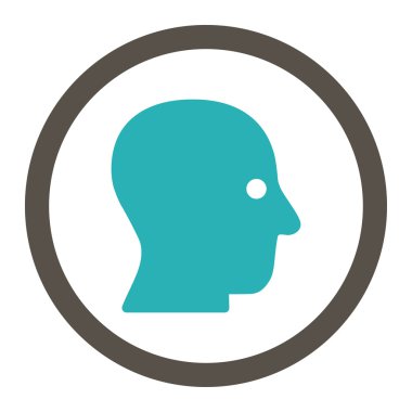 Sessiz kafa yuvarlak Raster simgesi