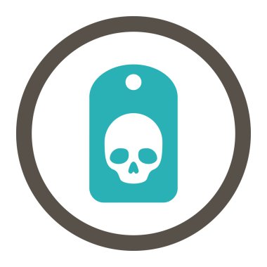 Kafatası etiket yuvarlak Raster simgesi