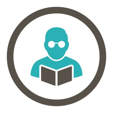 Öğrenci kitap yuvarlak Raster simgesini okuma