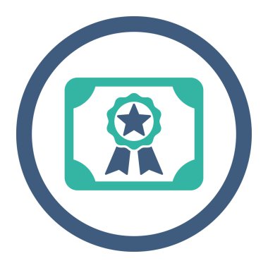 Ödülü Diploma yuvarlak Raster simgesi