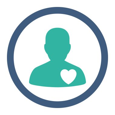 Kardiyoloji hasta yuvarlak Raster simgesi